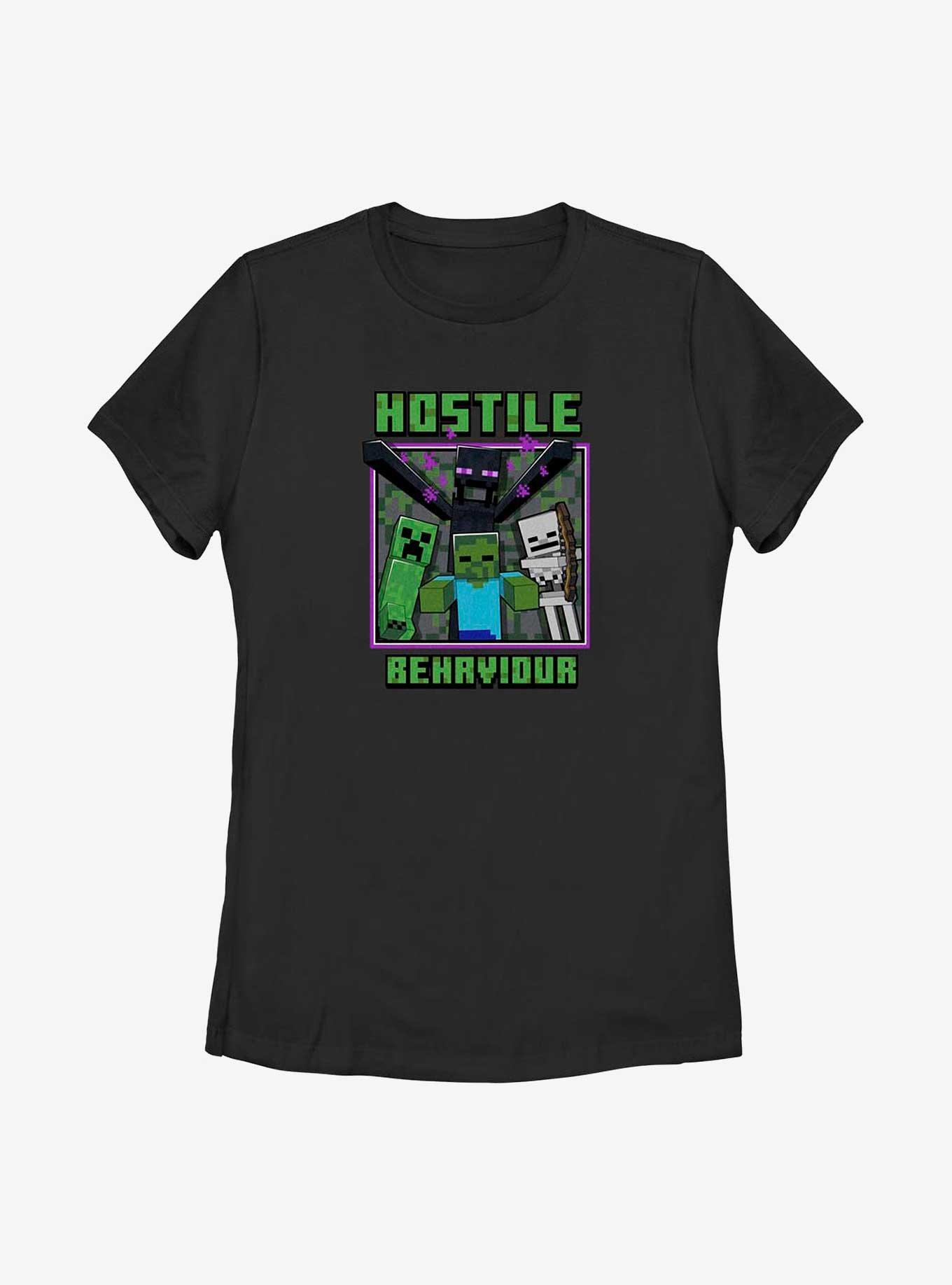 Minecraft Hostile Behavior Womens T-Shirt, BLACK, hi-res