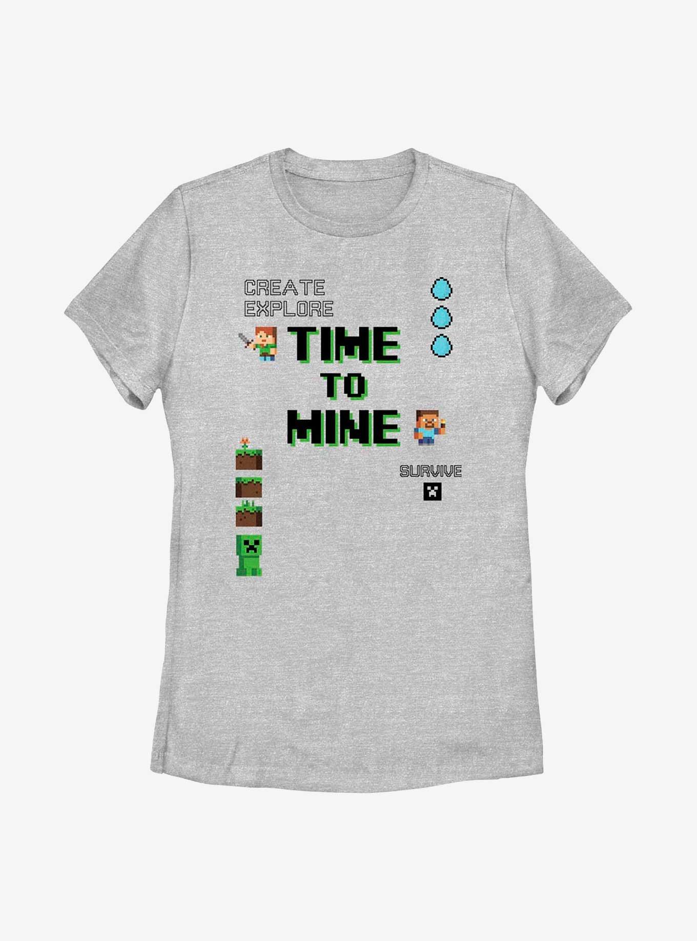 Minecraft My Time To Mine Womens T-Shirt, ATH HTR, hi-res