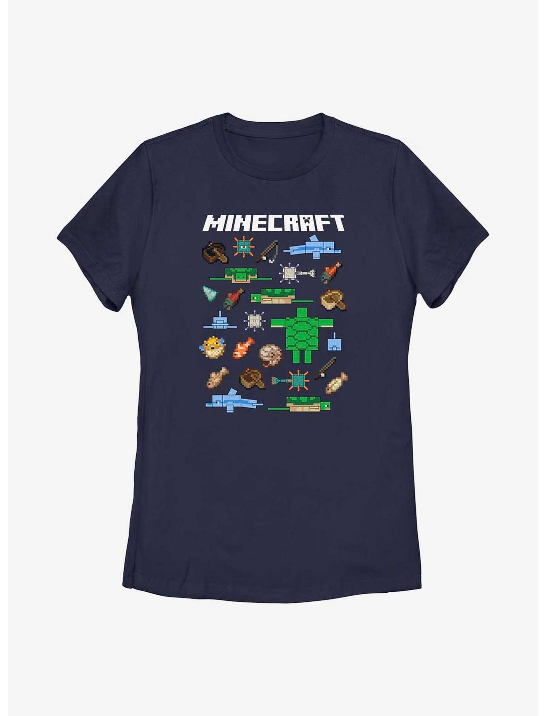 Minecraft Overworld Mobs Womens T-Shirt, NAVY, hi-res