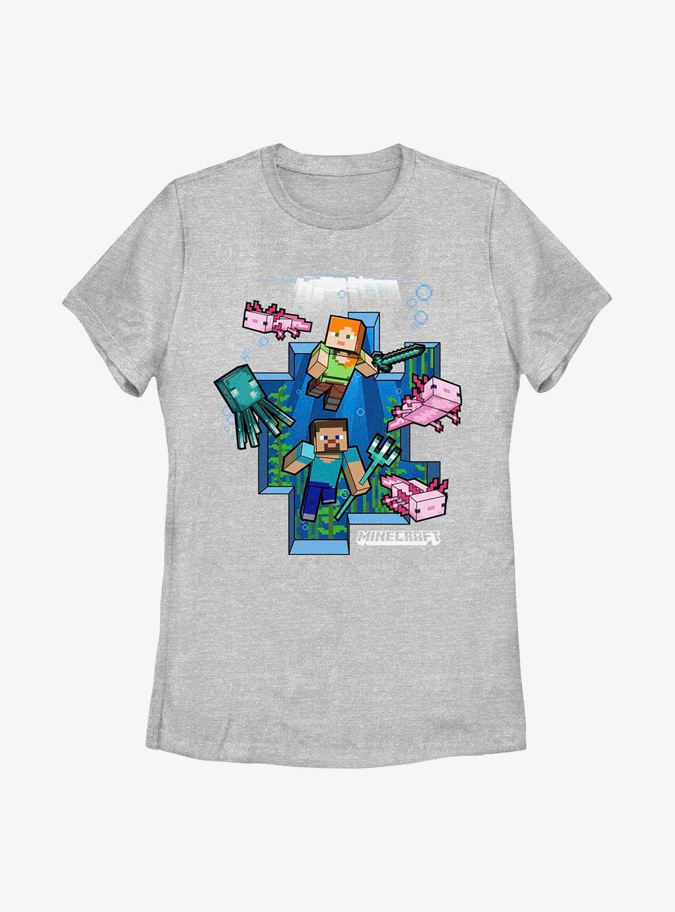 Minecraft Under Water Womens T-Shirt, ATH HTR, hi-res