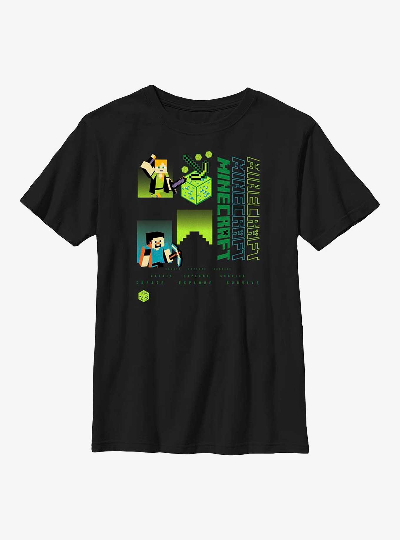 Minecraft Adventure Explore CMB Youth T-Shirt, BLACK, hi-res