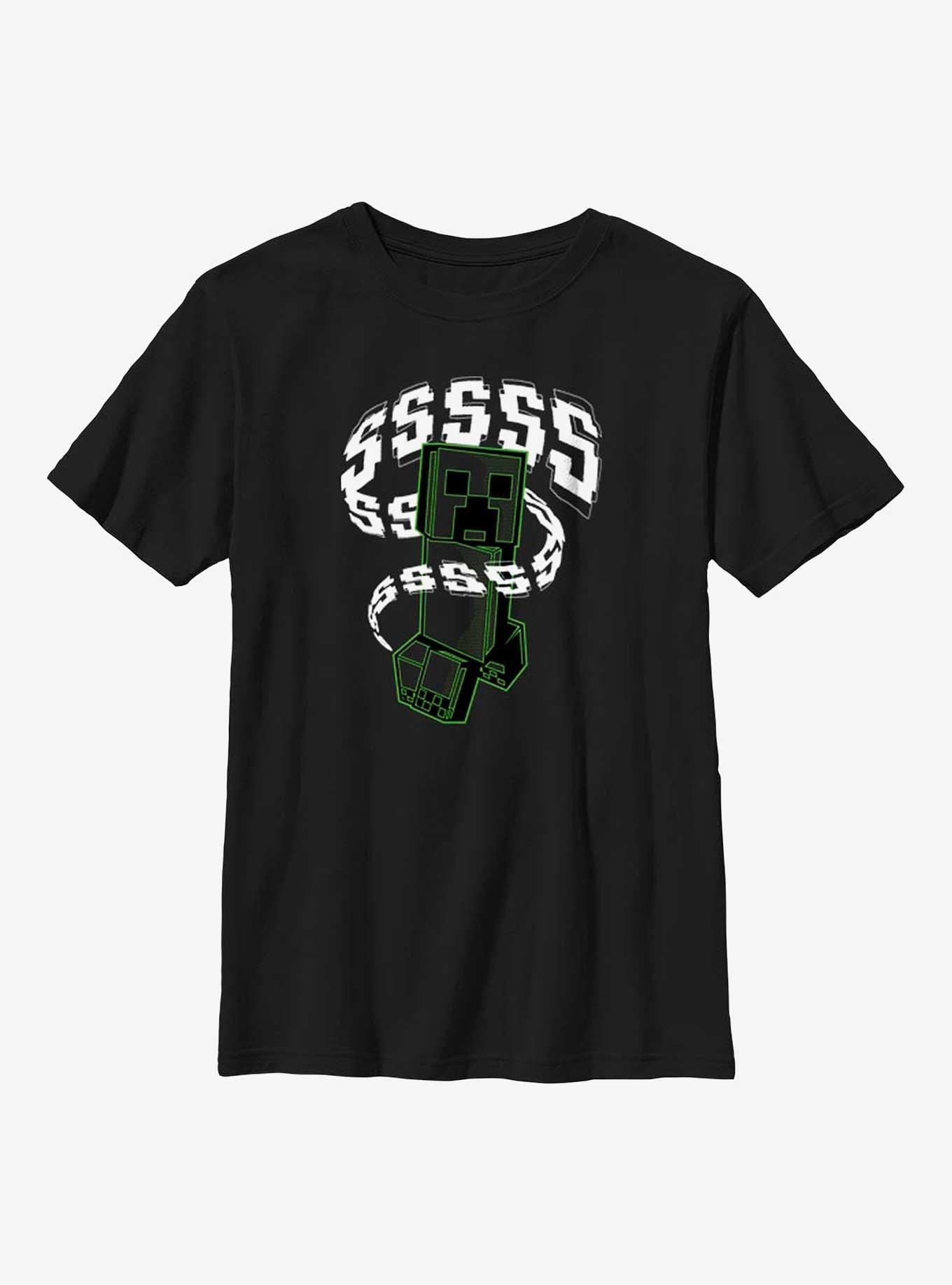 Minecraft Creepersss Youth T-Shirt, BLACK, hi-res