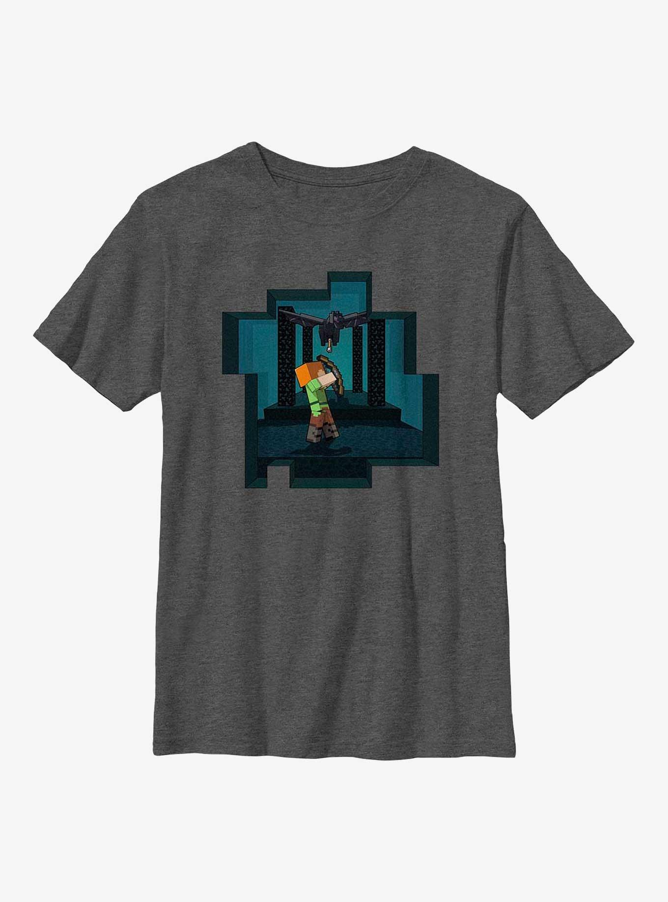 Minecraft Ender EyeYouth T-Shirt, CHAR HTR, hi-res