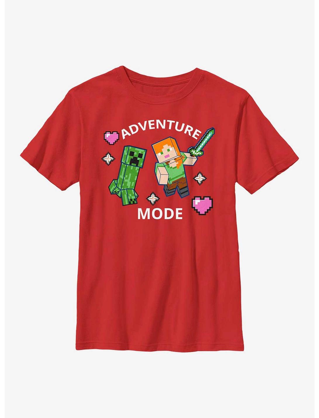 Minecraft Find Your Adventure Heart Youth T-Shirt, RED, hi-res
