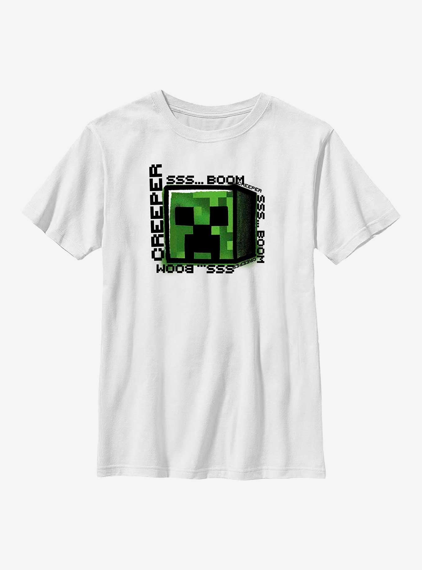 Minecraft Gonna Creep Youth T-Shirt, WHITE, hi-res