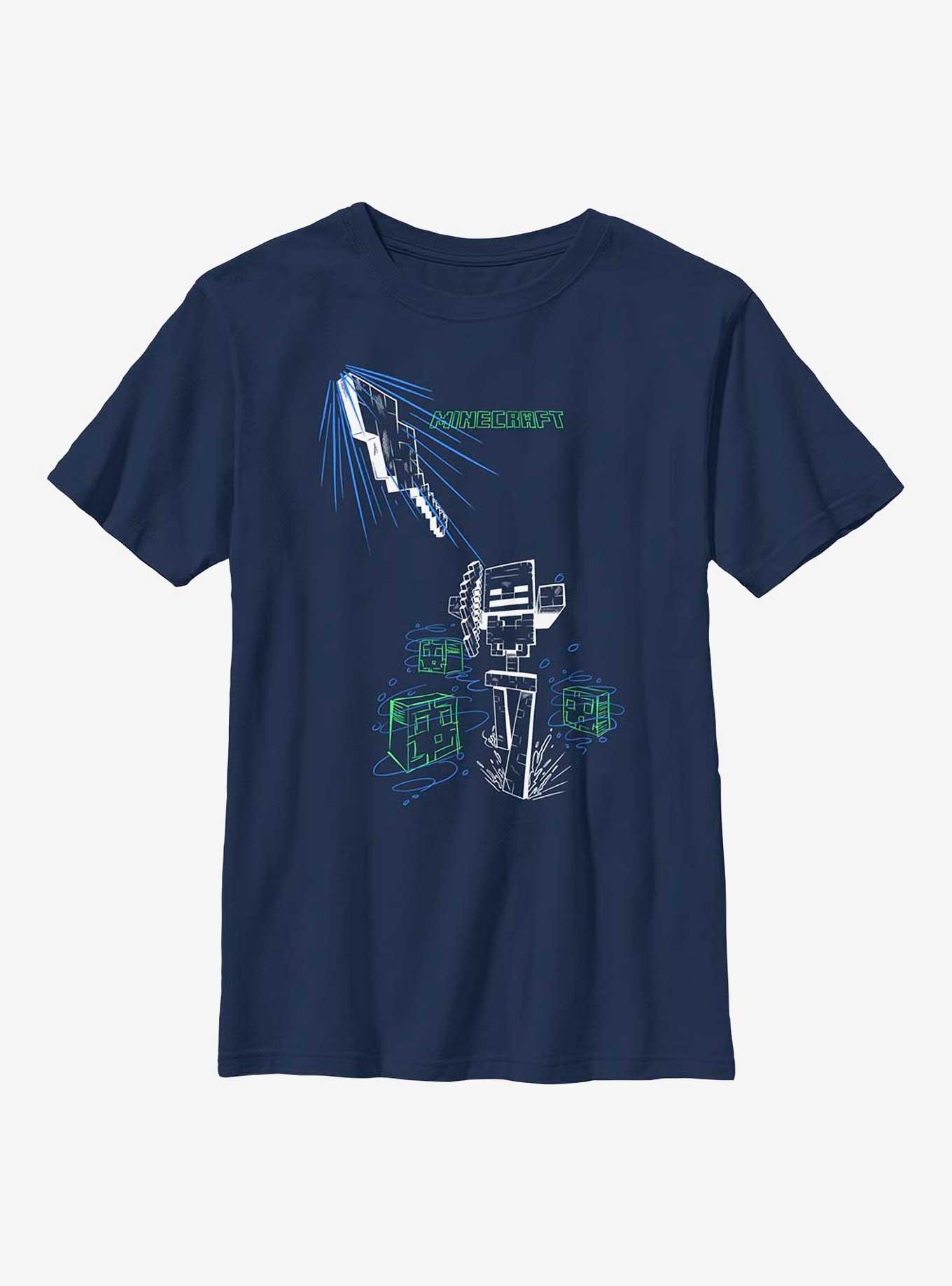 Minecraft Skeleton Shot Youth T-Shirt, NAVY, hi-res