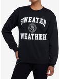 The Neighbourhood Sweater Weather Logo Boyfriend Fit Girls Sweatshirt, BLACK, hi-res