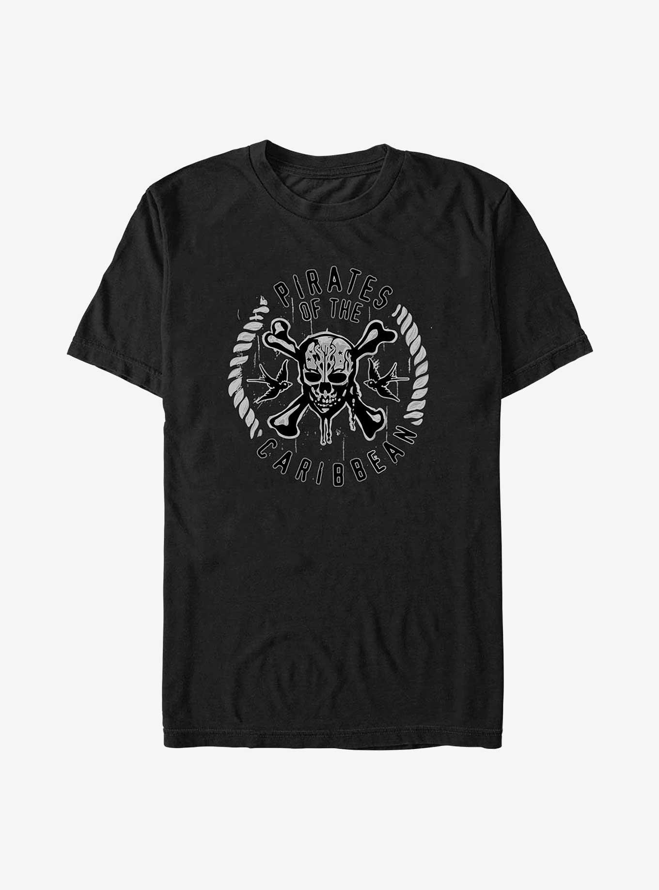 Disney Pirates Of The Caribbean Crossbones Sparrow T-Shirt, BLACK, hi-res
