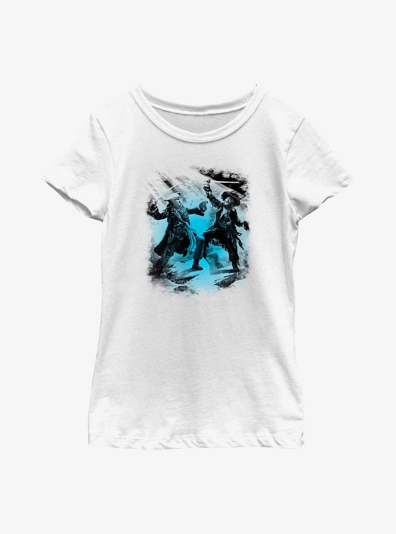 Disney Pirates Of The Caribbean Captain Fight Youth Girls T-Shirt, WHITE, hi-res