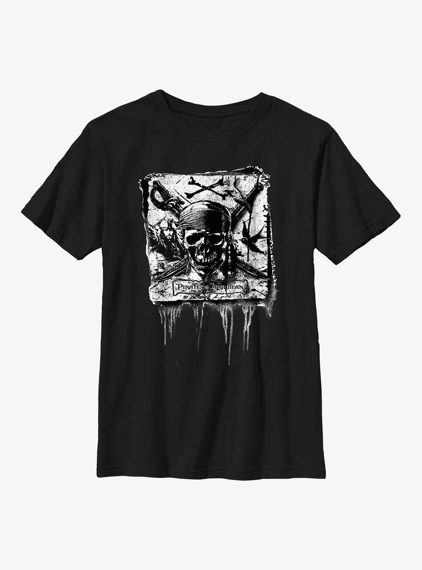 Disney Pirates Of The Caribbean Crossbones Youth T-Shirt, BLACK, hi-res