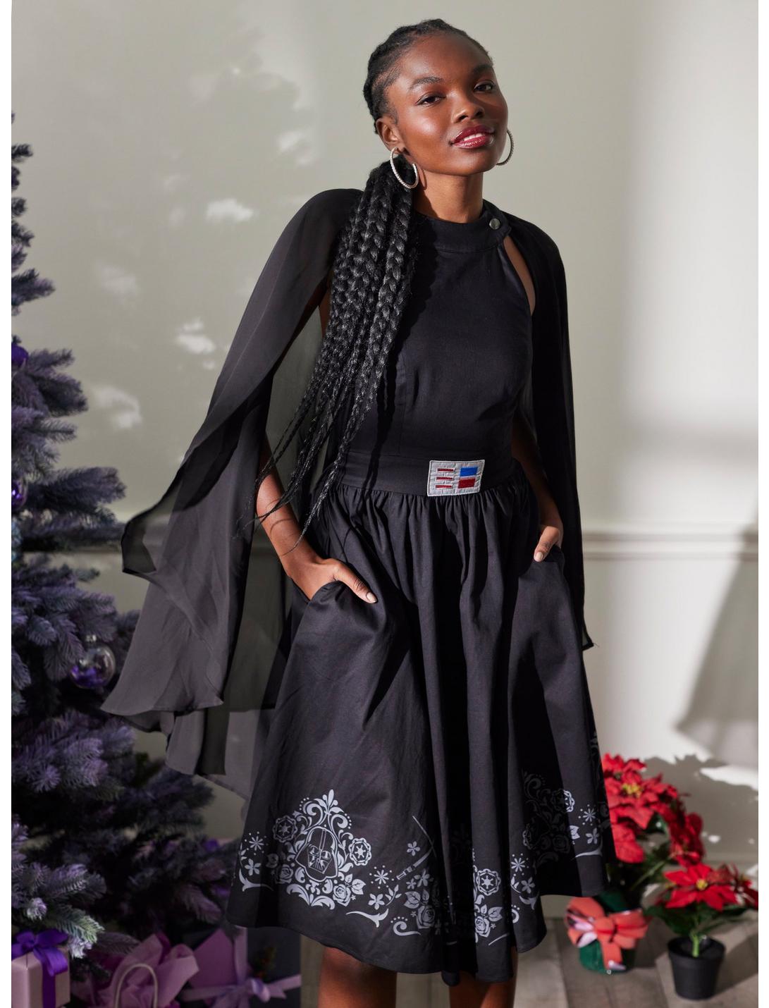 Her Universe Star Wars Darth Vader Cape Dress, BLACK, hi-res