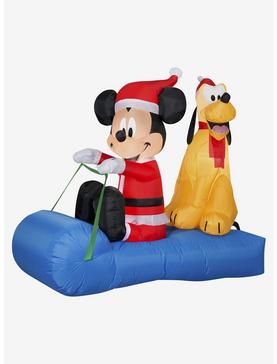 Disney Mickey Mouse And Pluto Sledding Scene Airblown, , hi-res