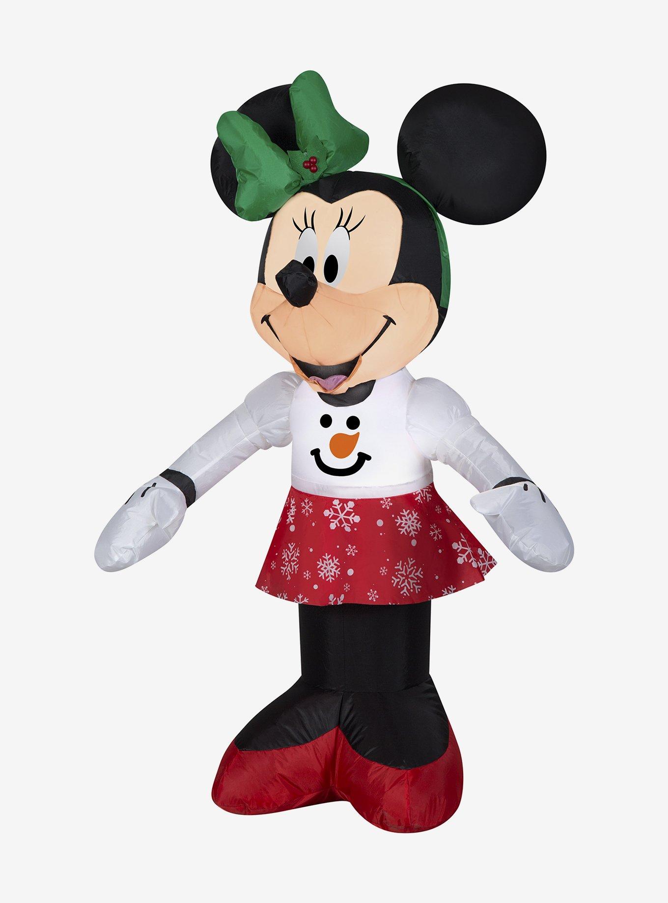 Disney Minnie Mouse In Snowman Sweater And Snowflake Skirt Airblown, , hi-res