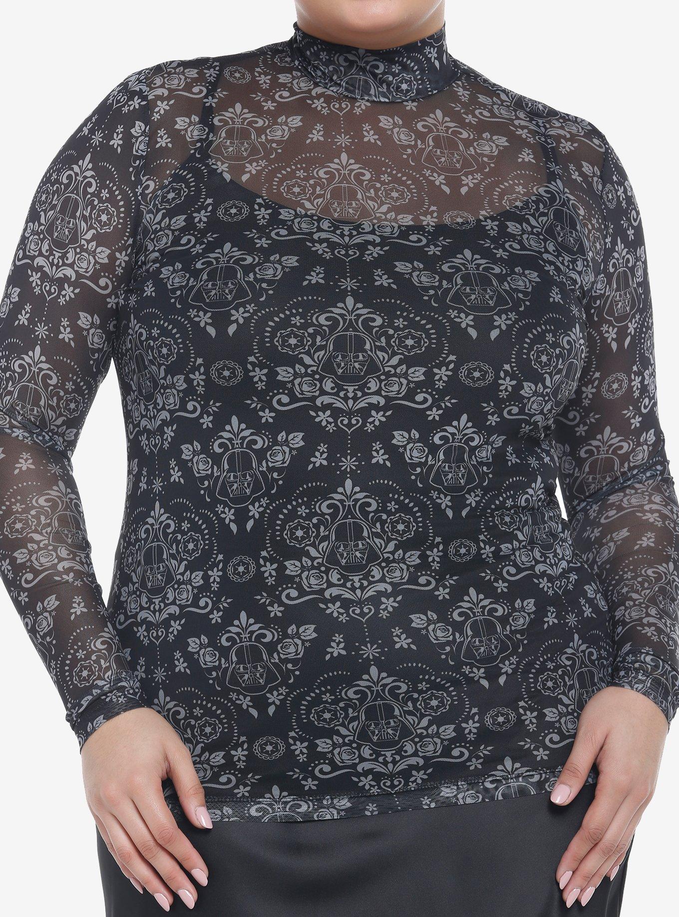 Her Universe Star Wars Darth Vader Damask Twofer Long-Sleeve Top Plus Size, , hi-res