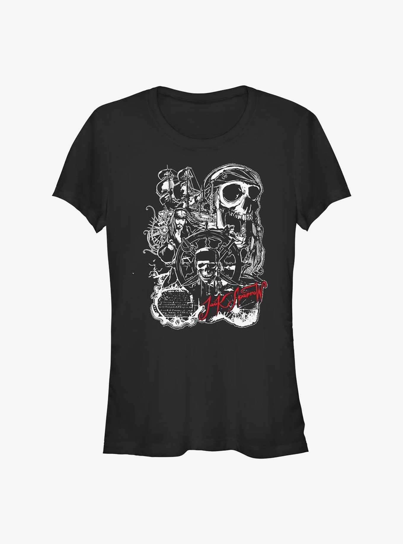 Disney Pirates of the Caribbean Yo Ho Jack Sparrow Girls T-Shirt , BLACK, hi-res