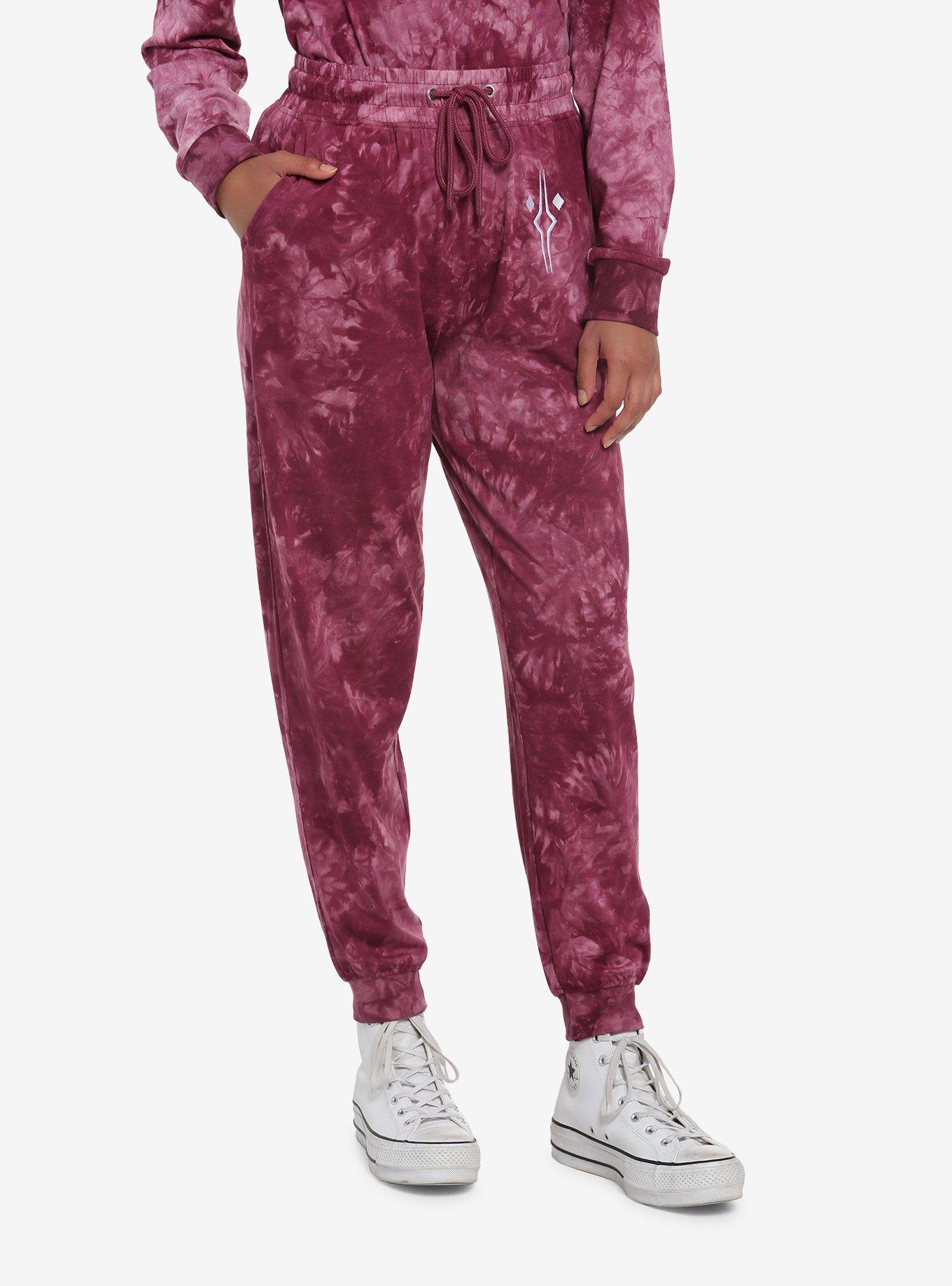 Her Universe Star Wars Ahsoka Tano Tie-Dye Sweatpants, MAROON CRUSH, hi-res