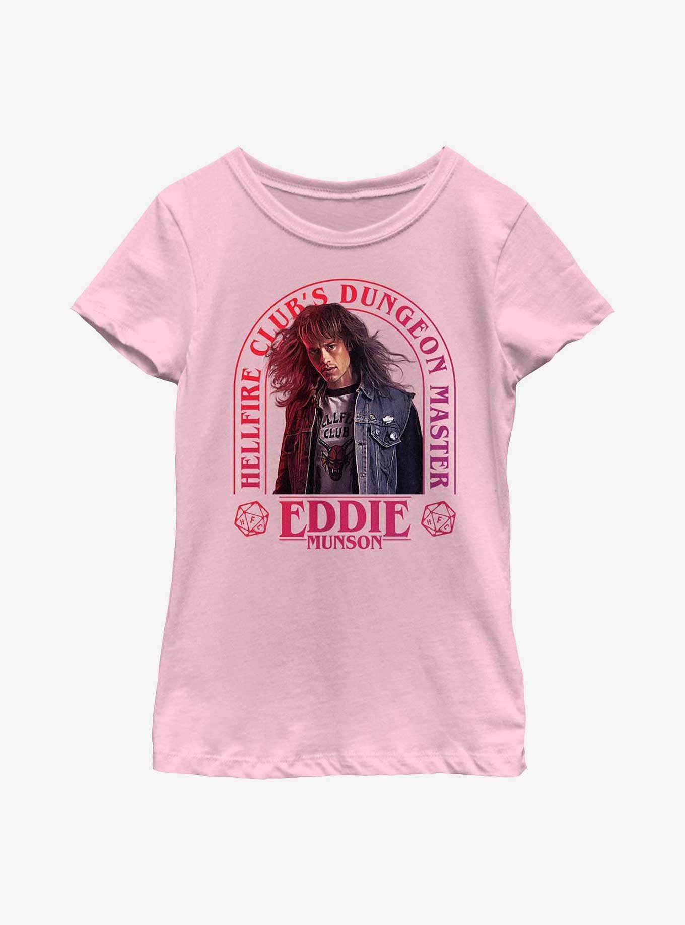 Stranger Things Dungeon Master Eddie Munson Youth Girls T-Shirt, PINK, hi-res
