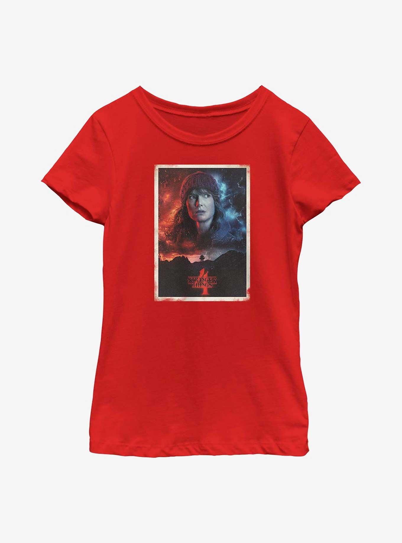 Stranger Things Joyce Poster Youth Girls T-Shirt, RED, hi-res