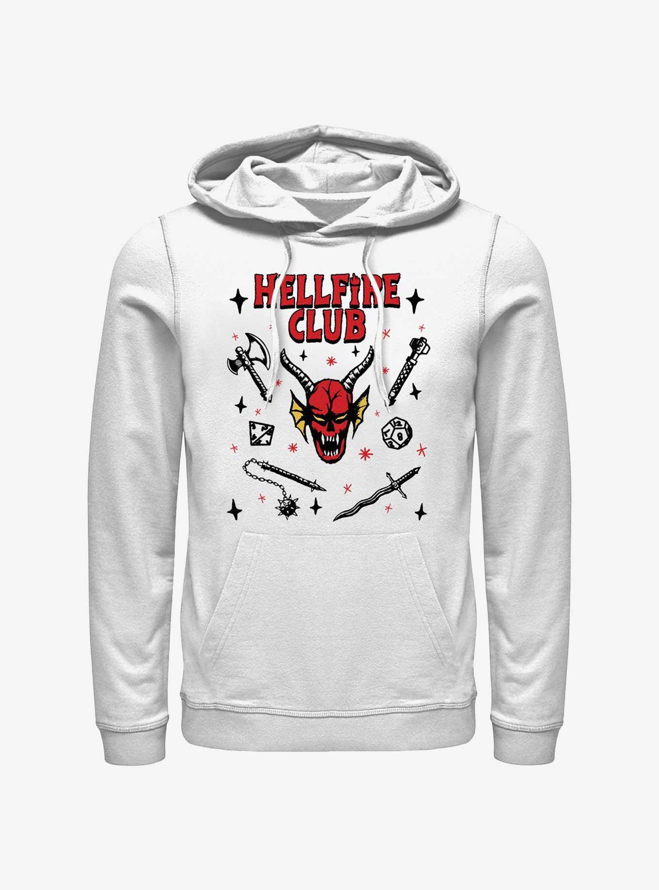 Stranger Things Textbook Hellfire Club Hoodie, WHITE, hi-res