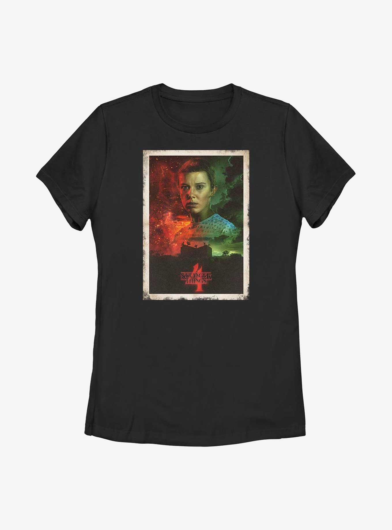 Stranger Things Eleven Poster Womens T-Shirt, BLACK, hi-res
