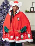 Her Universe Disney Holiday Mickey Mouse Hooded Cape, RED  WHITE, hi-res