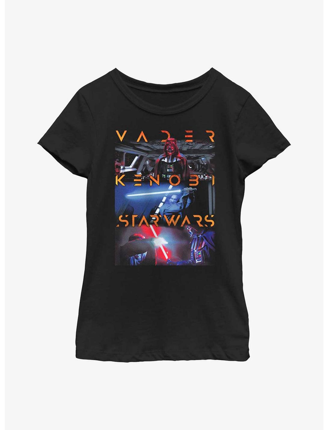 Star Wars Obi-Wan Kenobi Vader Duel Youth Girls T-Shirt, BLACK, hi-res