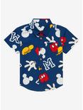 Disney Mickey Mouse Icons Allover Print Toddler Woven Button-Up - BoxLunch Exclusive , NAVY, hi-res