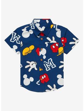 Disney Mickey Mouse Icons Allover Print Toddler Woven Button-Up - BoxLunch Exclusive , , hi-res