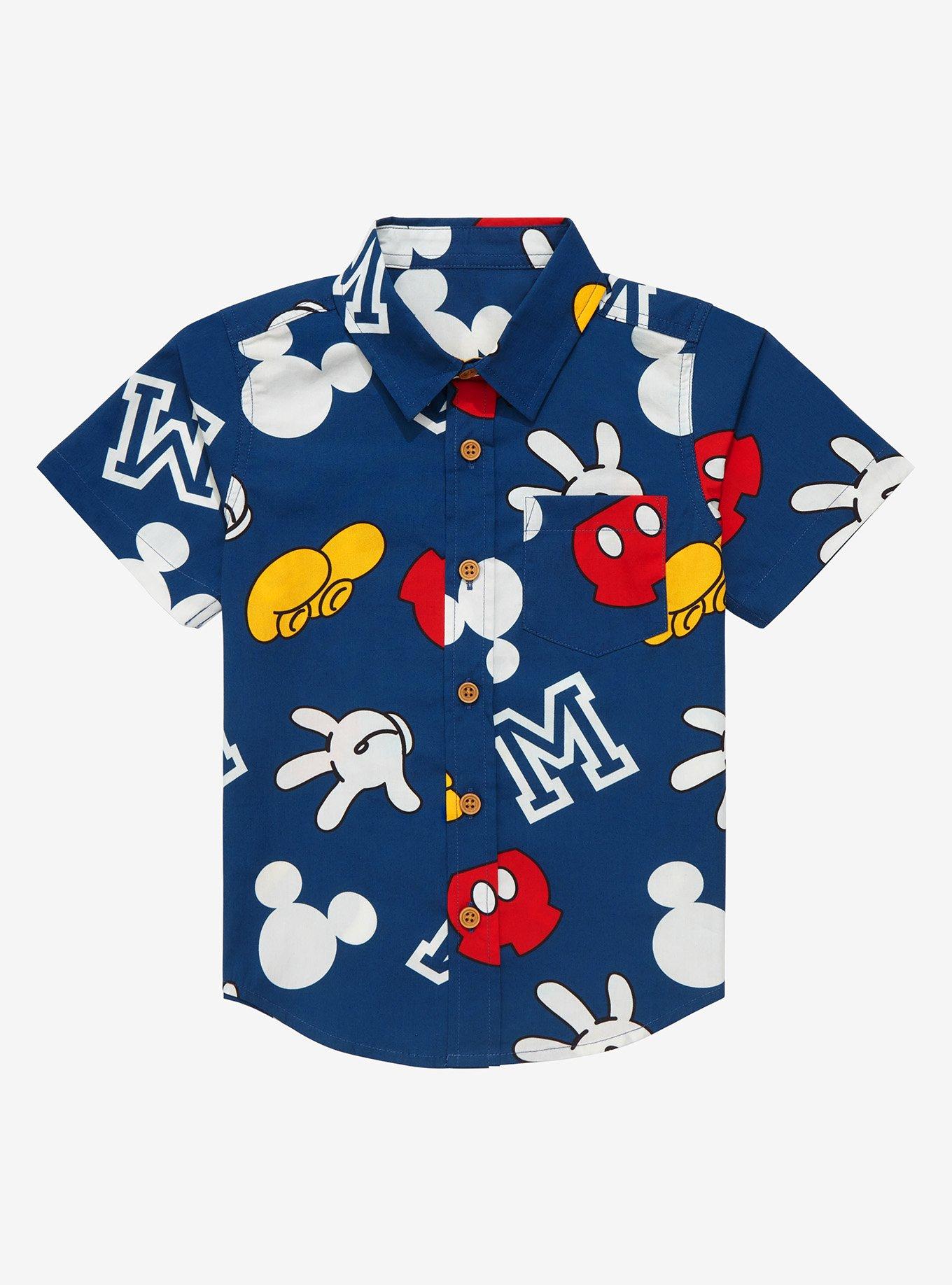 Disney Mickey Mouse Icons Allover Print Toddler Woven Button-Up ...