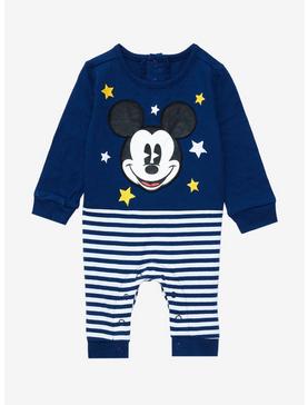 Disney Mickey & Stars Striped Infant One-Piece - BoxLunch Exclusive, , hi-res