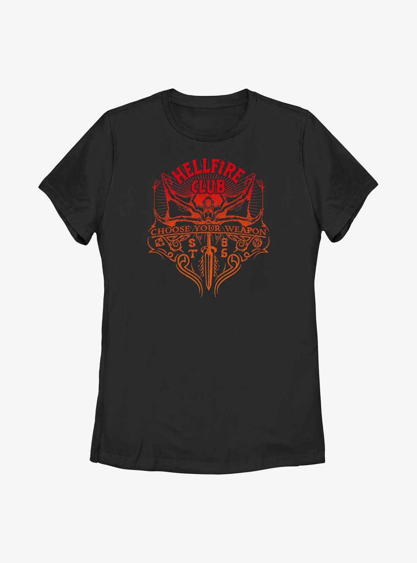 Stranger Things Hellfire Club Weapon Womens T-Shirt, BLACK, hi-res