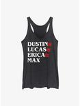 Stranger Things Dungeon Name Stack Womens Tank Top, BLK HTR, hi-res