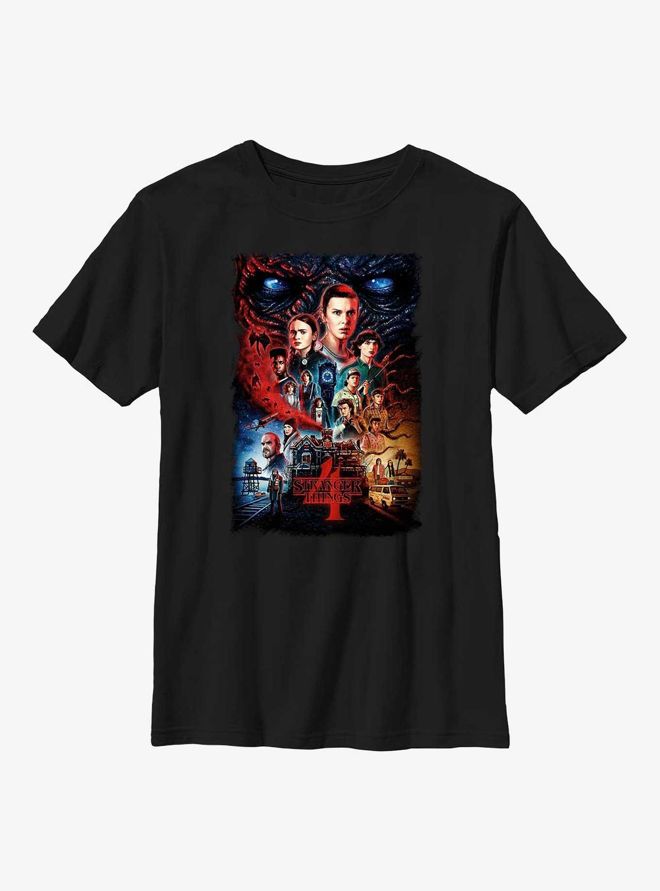 Stranger Things Stranger Things Poster Youth T-Shirt, BLACK, hi-res