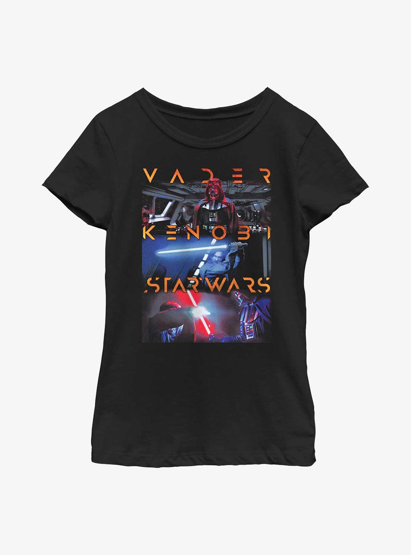 Star Wars Obi-Wan Kenobi Vader Duel Youth Girls T-Shirt, BLACK, hi-res