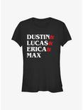 Stranger Things Dustin & Lucas & Erica & Max Girls T-Shirt, BLACK, hi-res