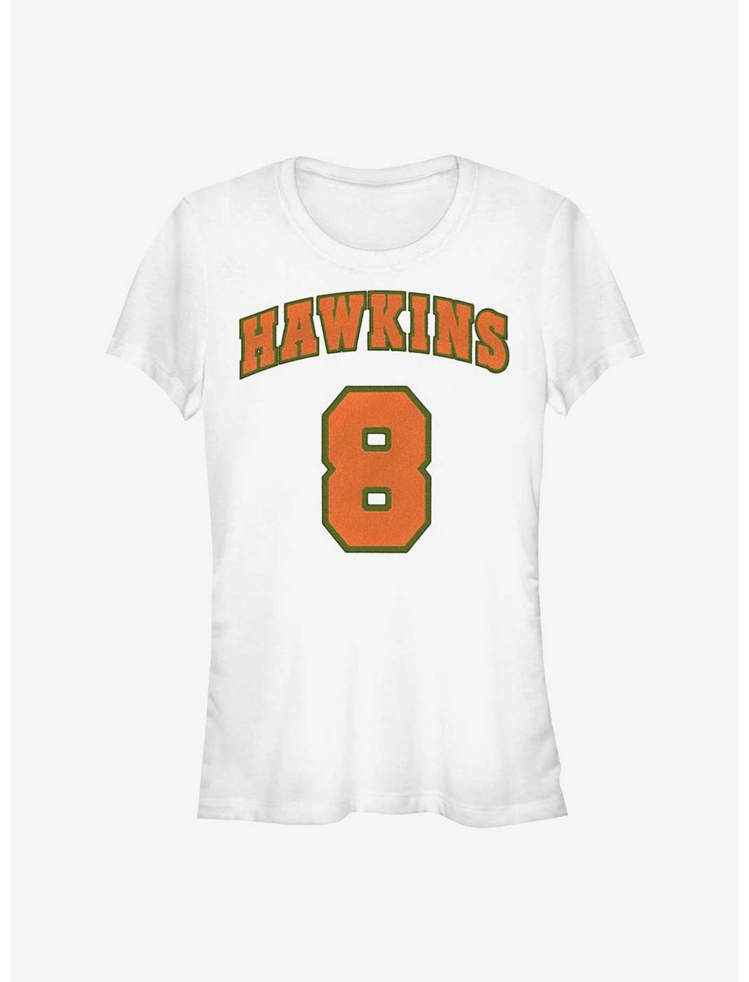 Stranger Things Hawkins Eight Girls T-Shirt, WHITE, hi-res