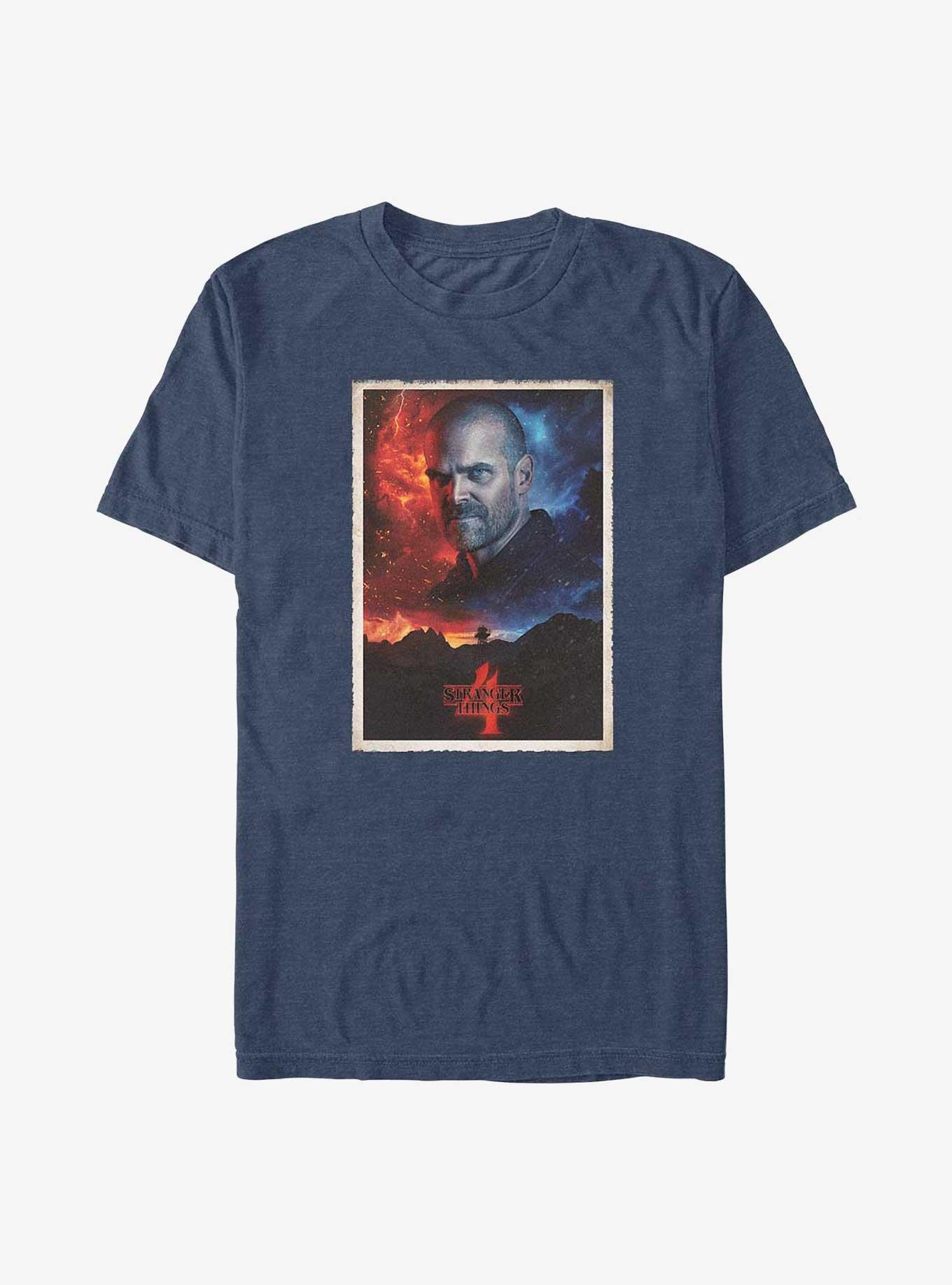 Stranger Things Hopper Poster T-Shirt, NAVY HTR, hi-res