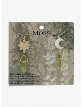 Sun & Moon Crystal Moss Best Friend Necklace Set, , hi-res