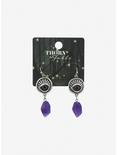 Eye Purple Crystal Drop Earrings, , hi-res