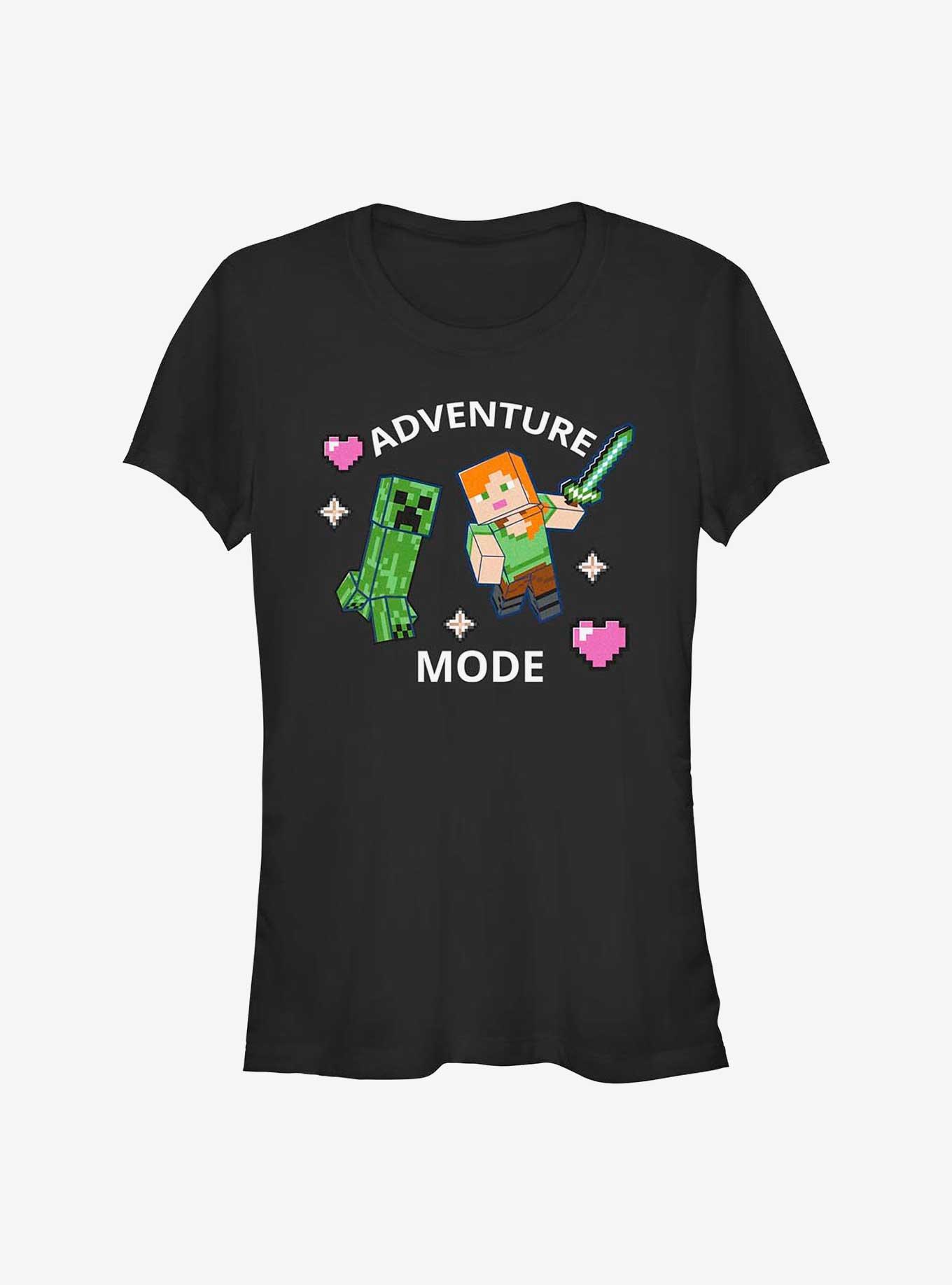 Minecraft Adventure Mode Girls T-Shirt, BLACK, hi-res