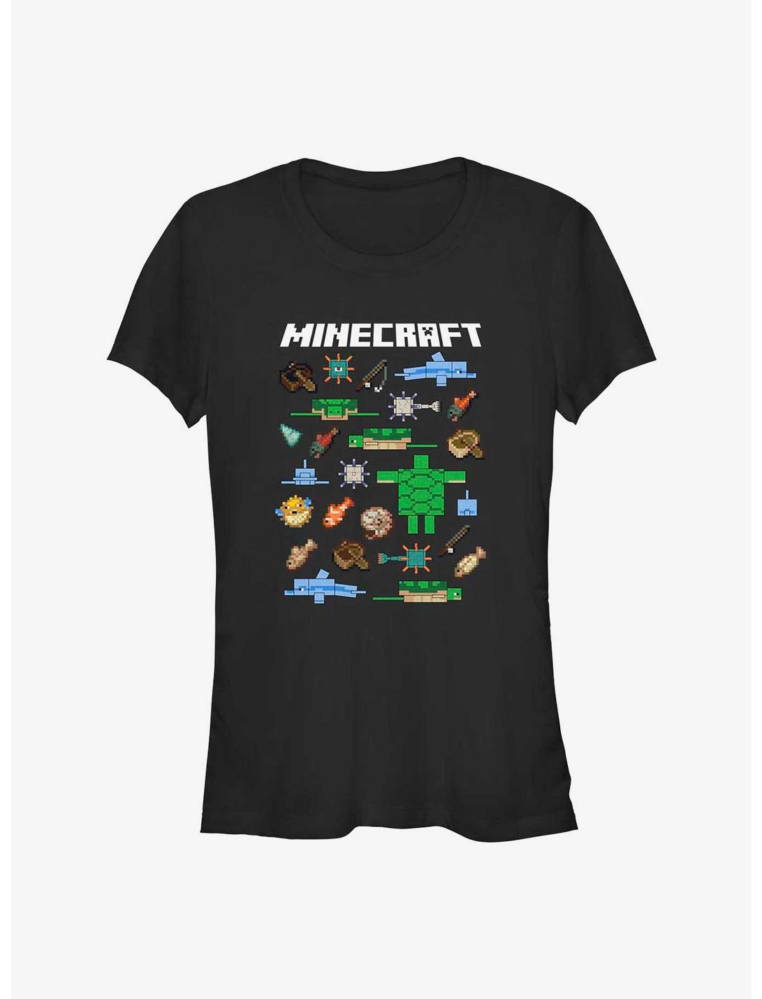 Minecraft Aquatic Mobs Girls T-Shirt, BLACK, hi-res