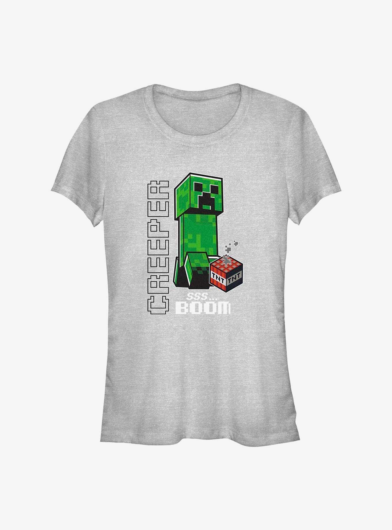 Minecraft Creepers Go Boom Girls T-Shirt, ATH HTR, hi-res