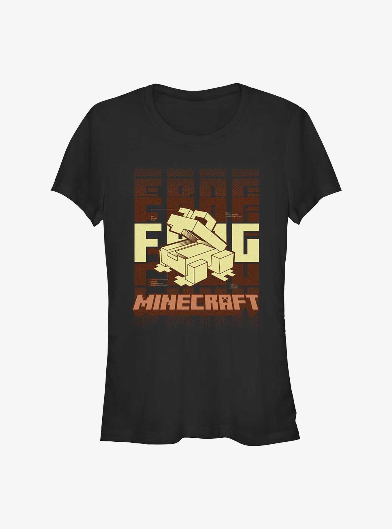 Minecraft Blueprint Frog Girls T-Shirt, BLACK, hi-res