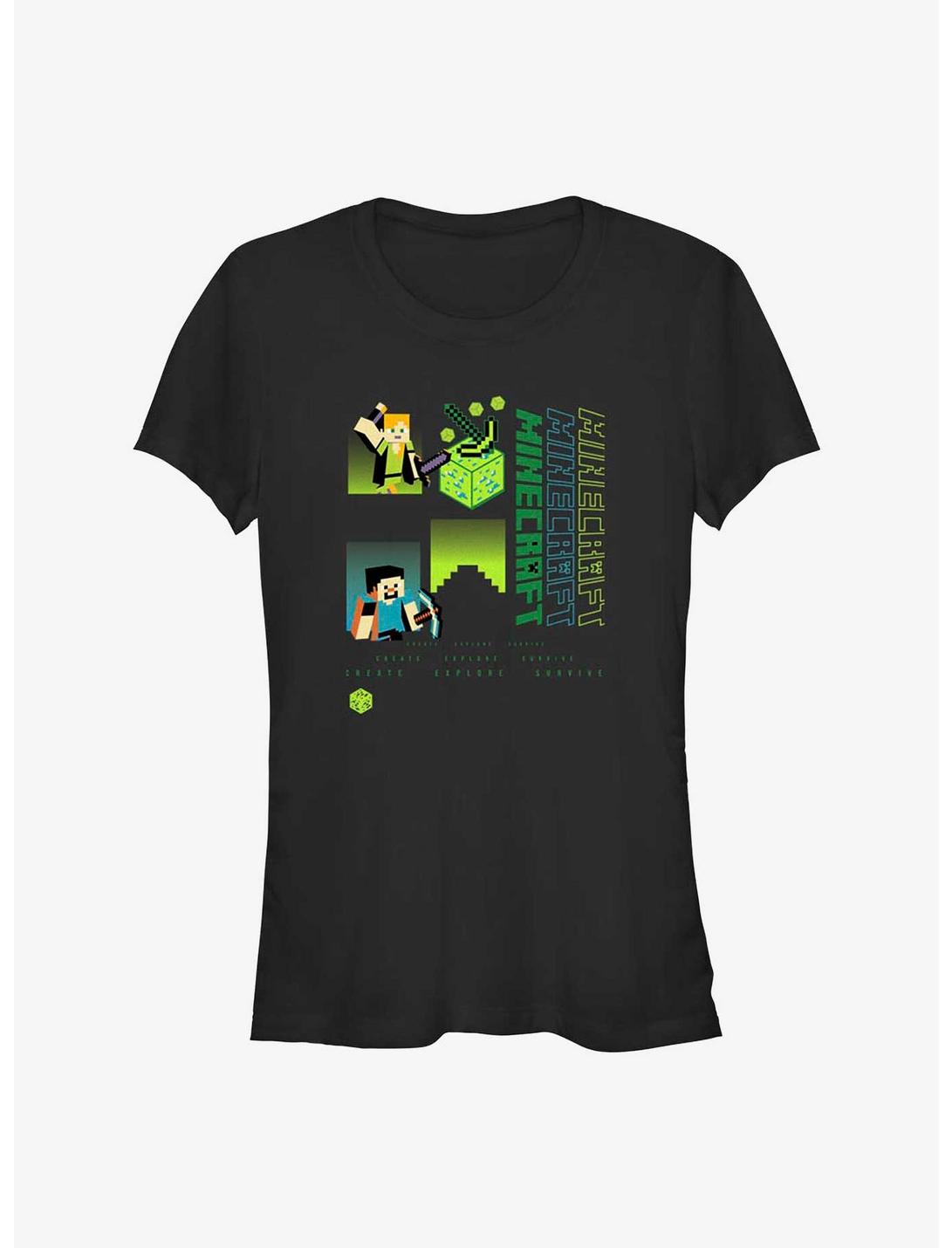 Minecraft Mining Adventure Girls T-Shirt, BLACK, hi-res