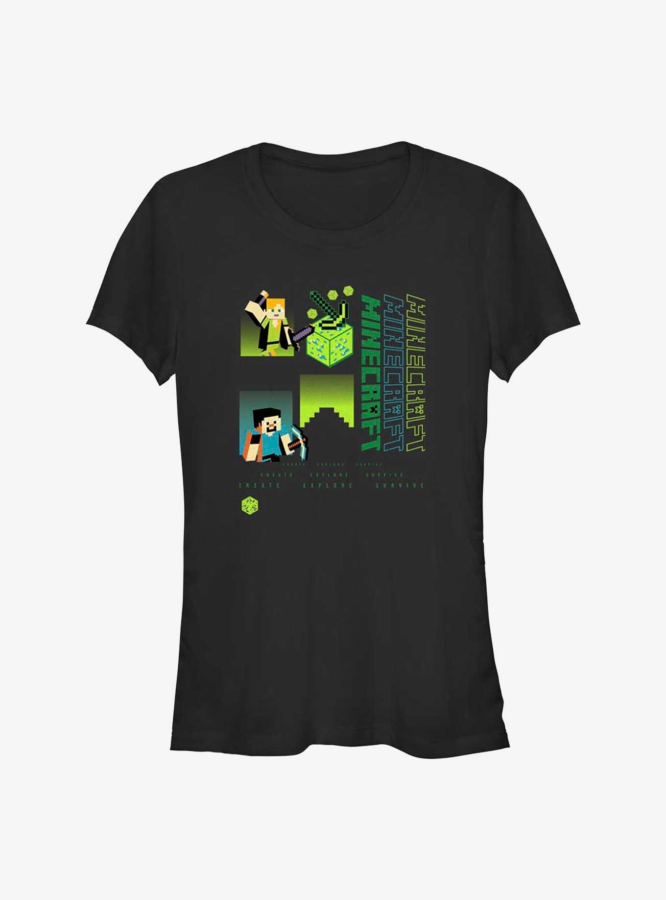 Minecraft Mining Adventure Girls T-Shirt, BLACK, hi-res