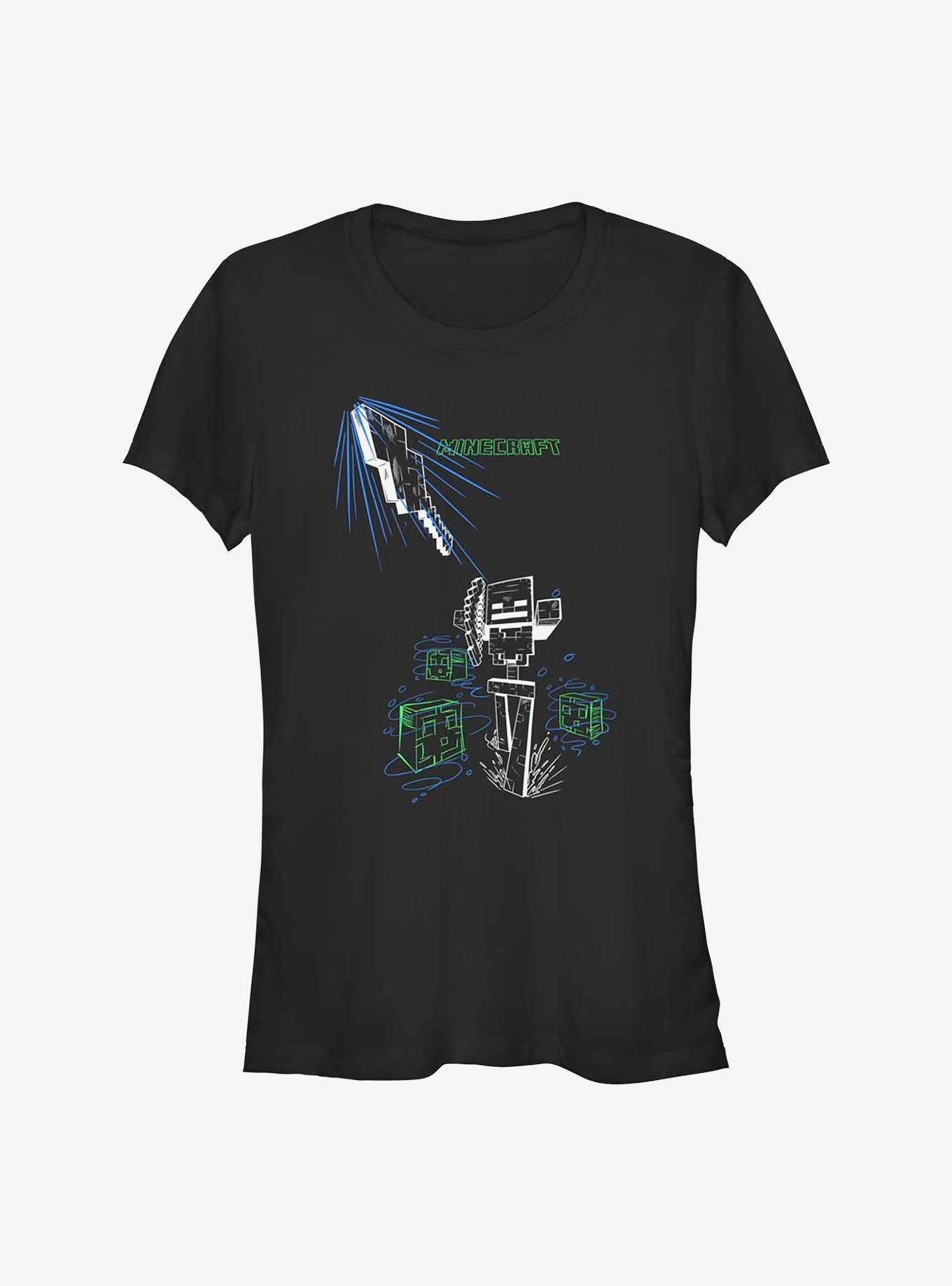 Minecraft Skeleton Shot Girls T-Shirt, BLACK, hi-res