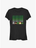 Minecraft Character Heads Girls T-Shirt, BLACK, hi-res