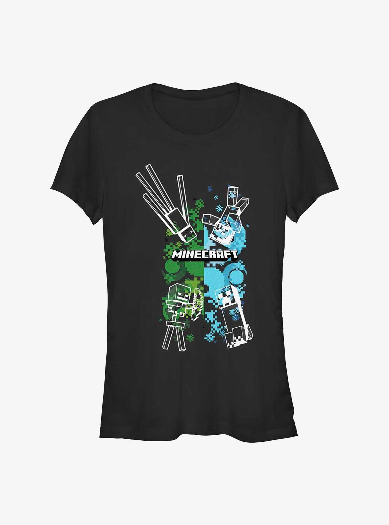 Minecraft Clash of Mobs Girls T-Shirt, BLACK, hi-res