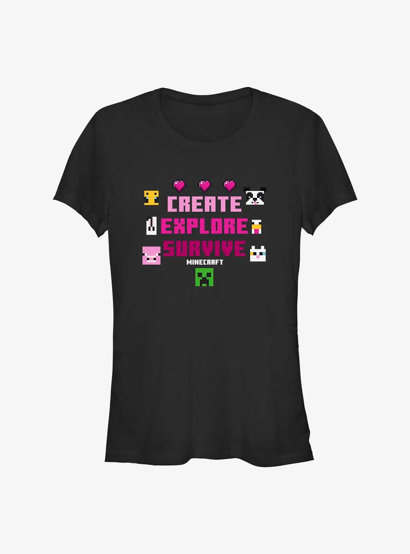 Minecraft Create Explore Survive Girls T-Shirt, , hi-res