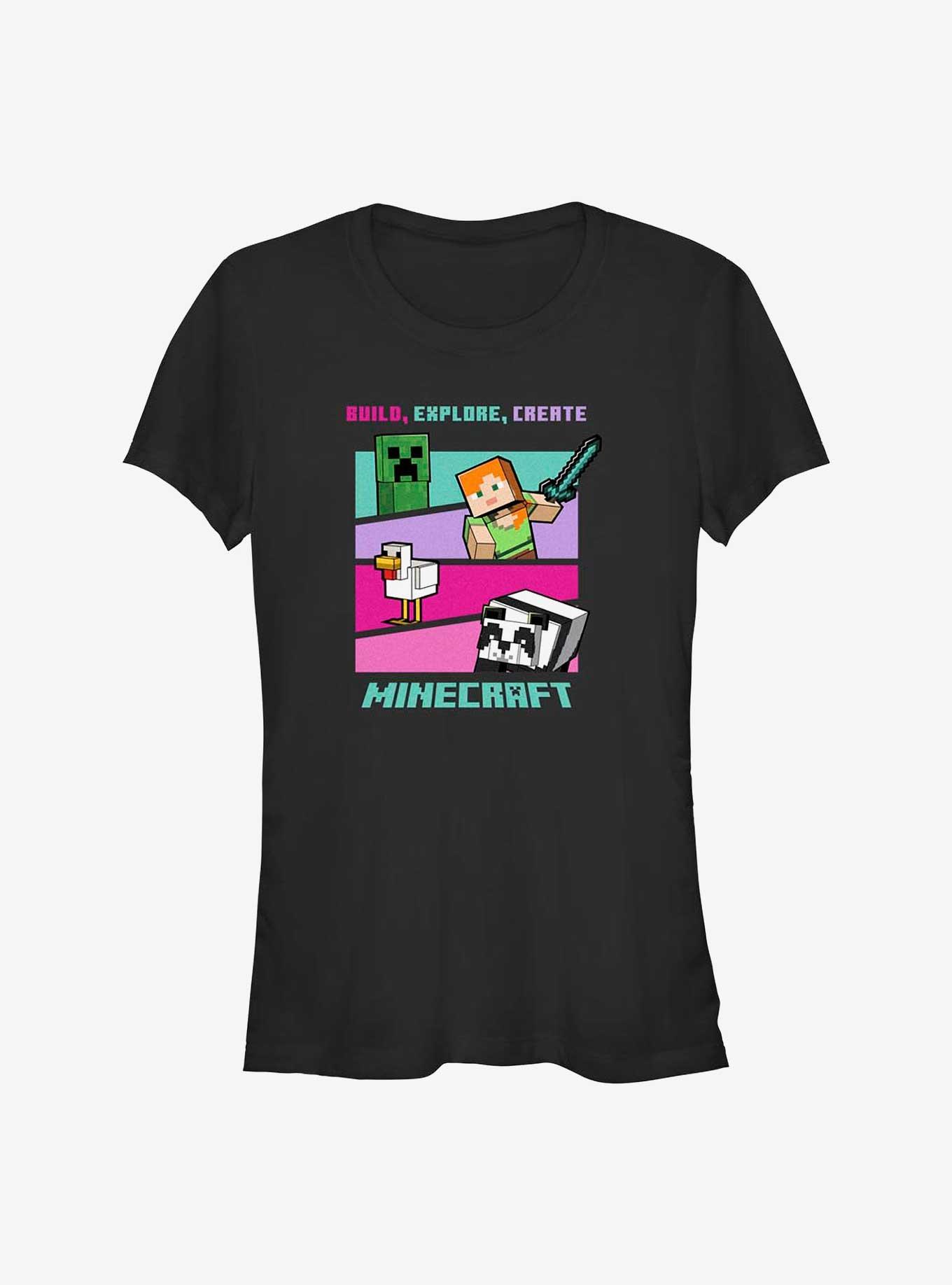 Minecraft Create Your World Girls T-Shirt, BLACK, hi-res